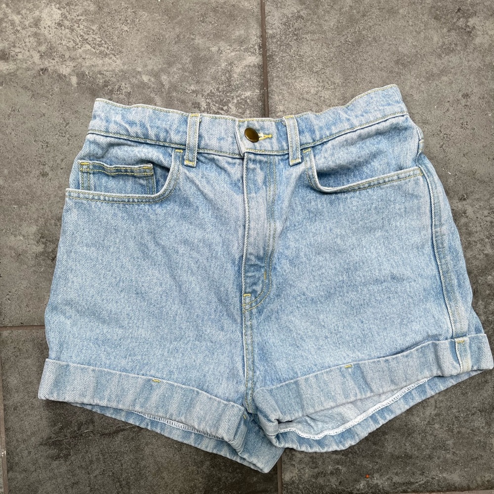 American Apparel High Waisted Jean Shorts